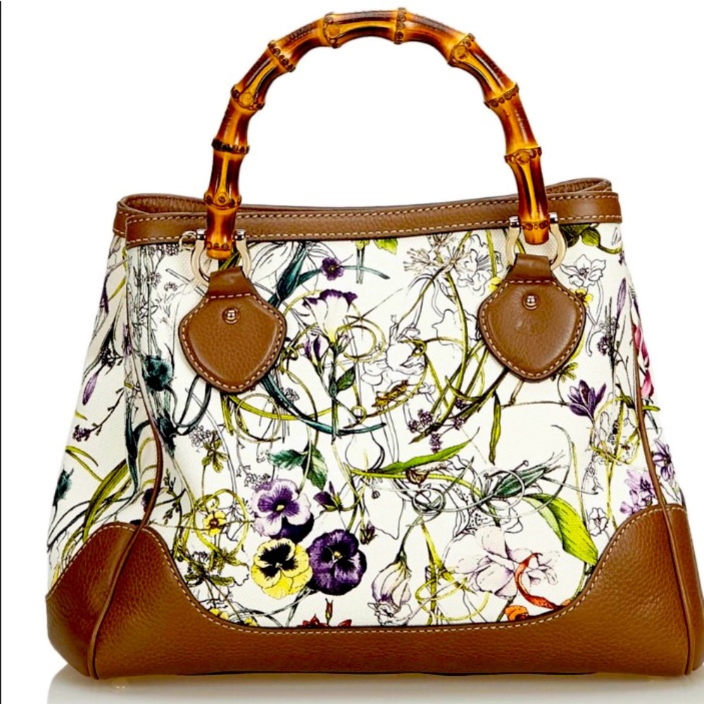 Gucci Vintage Bamboo Flora Diana bag
